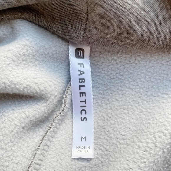 Fabletics Sage Coat Sandstone Terry Fleece Athleisure Cozy Cardigan Size Medium - Picture 9 of 11
